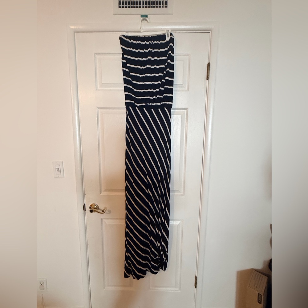 Black and White Striped Maxi Dress